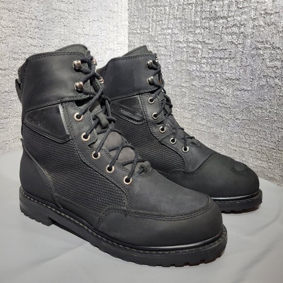 Reax Tasker Men's Size 10.5 US Black Leather Lace up Motorcycle Boots REXB1-BZ - Picture 6 of 10